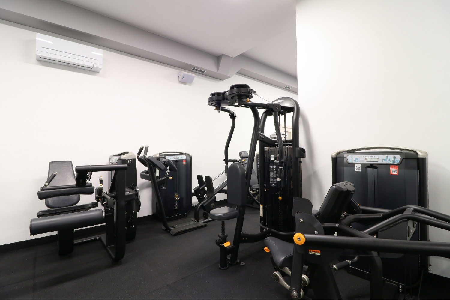 The gym is an open plan space and each section serves its purpose