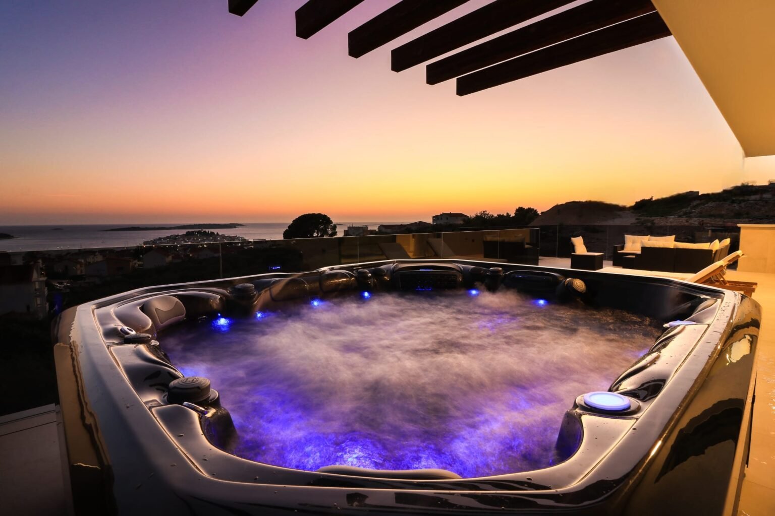 In night time, jacuzzi is the place to be